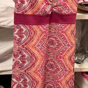 Prana Pink and Orange Patterned Midi Dress